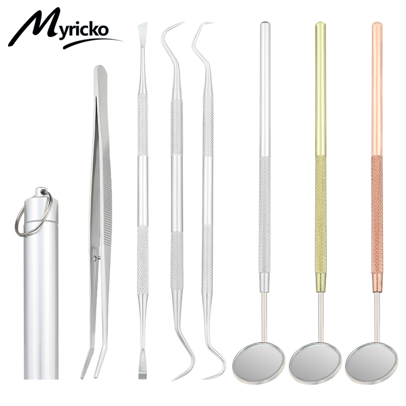 Best of Dental Mirror Stainless Steel Dental Instrument Dentist Tool Set Probe Tooth Care Kit Tweezer Hoe Sickle Scaler Reviews & Tips