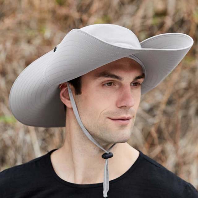 Sombrero de pescador de ala ancha grande para hombre, gorro de sol  impermeable para exteriores, gorra de montañismo, Sombrero de Panamá de  moda