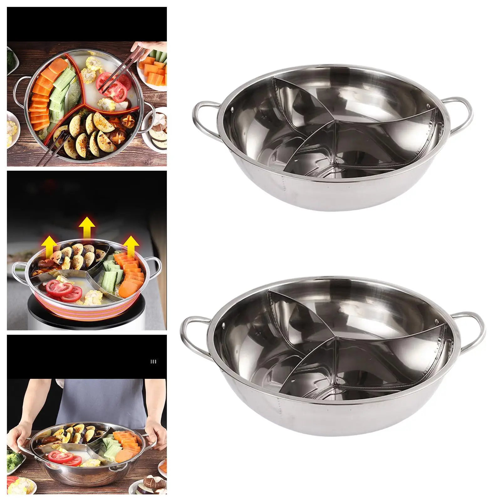 Kitchen Chinese Chafing Dish Pot  Soup Cookware Kitchenware Soup Pot for Kitchen Restaurant Hotel 