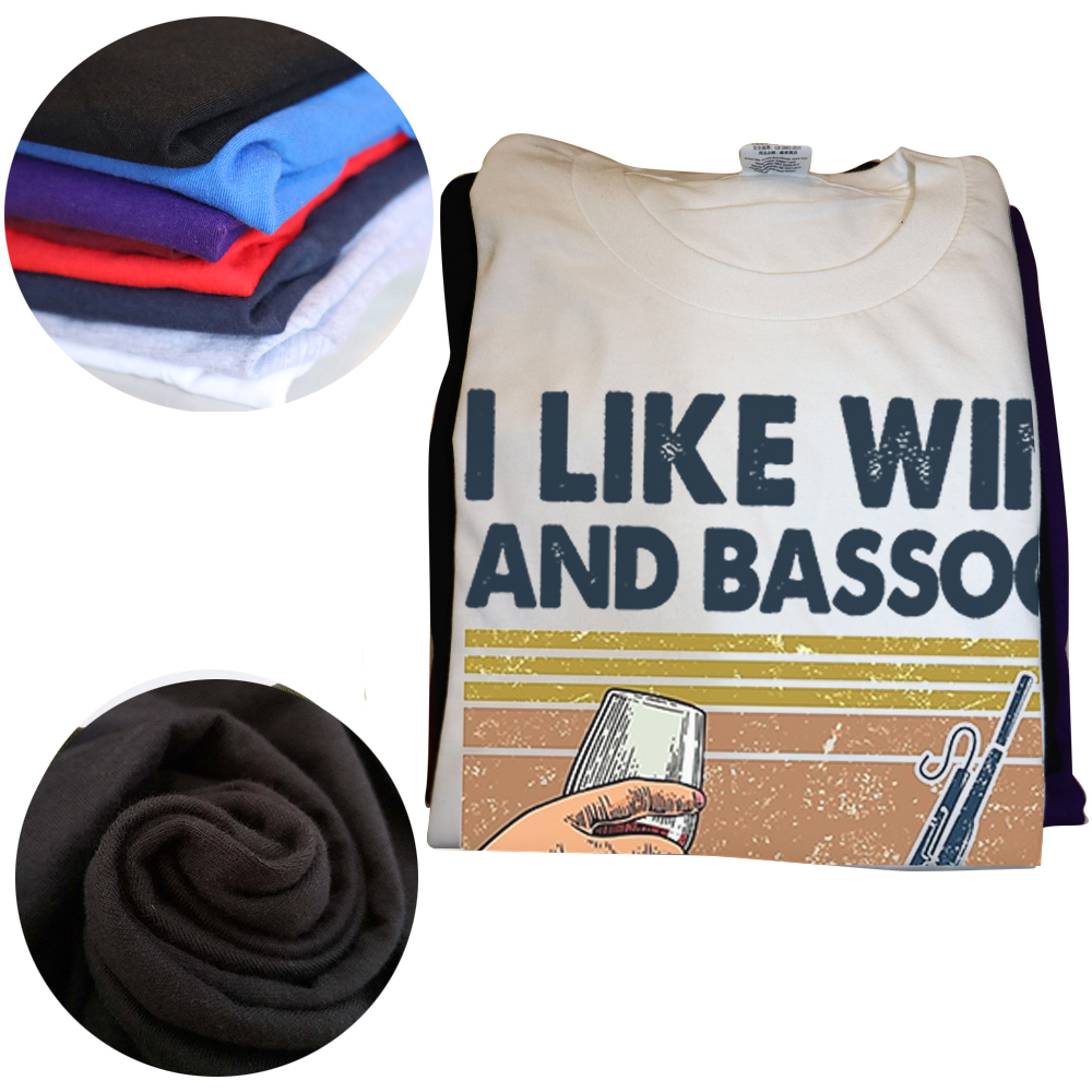 Lustig, ich mag Wein und Fagott und vielleicht 3-Personen-T-Shirts, Sommer-Grafik, Baumwolle, Streetwear, Geburtstagsgeschenke, T-Shirt für Männer – Detail 4