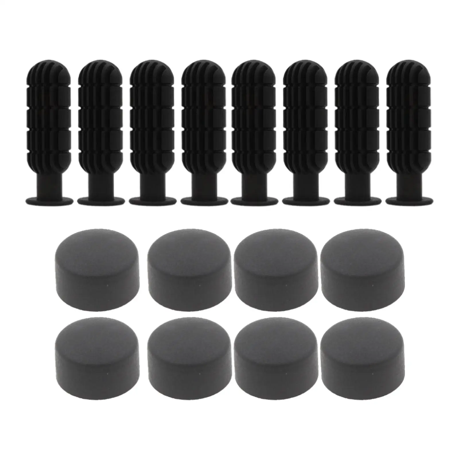 8 Pairs Durable Foosball Handle Replace Table Soccer Game Black Handle Grips End Plugs Stopper Components