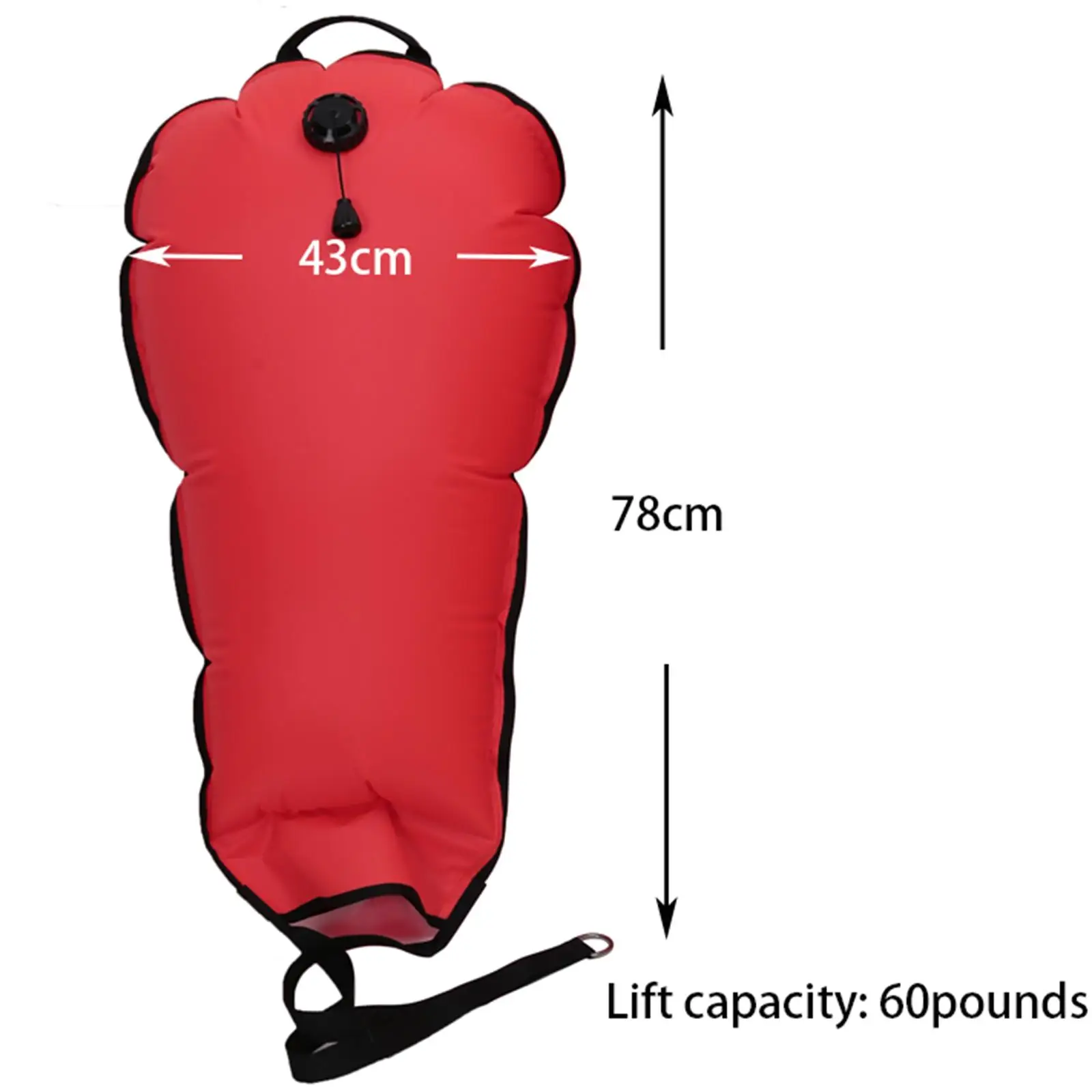 Heavy Duty Technical Scuba Diving Lift Bag with 210D Fluorescent Nylon Cloth High Visibility Lightweight Compact Durable