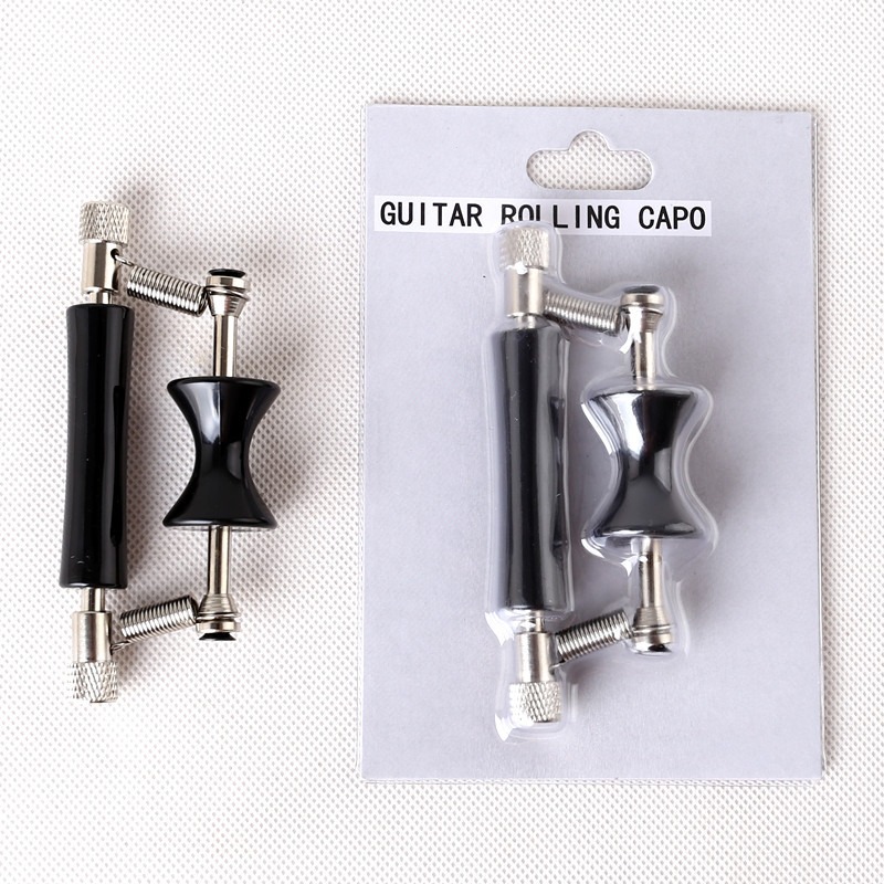 Rolling Guitar Capo Glider Quick Setup Sliding Capo Aluminiumlegierung Gummi für Folk-Akustikgitarre – Detail 5