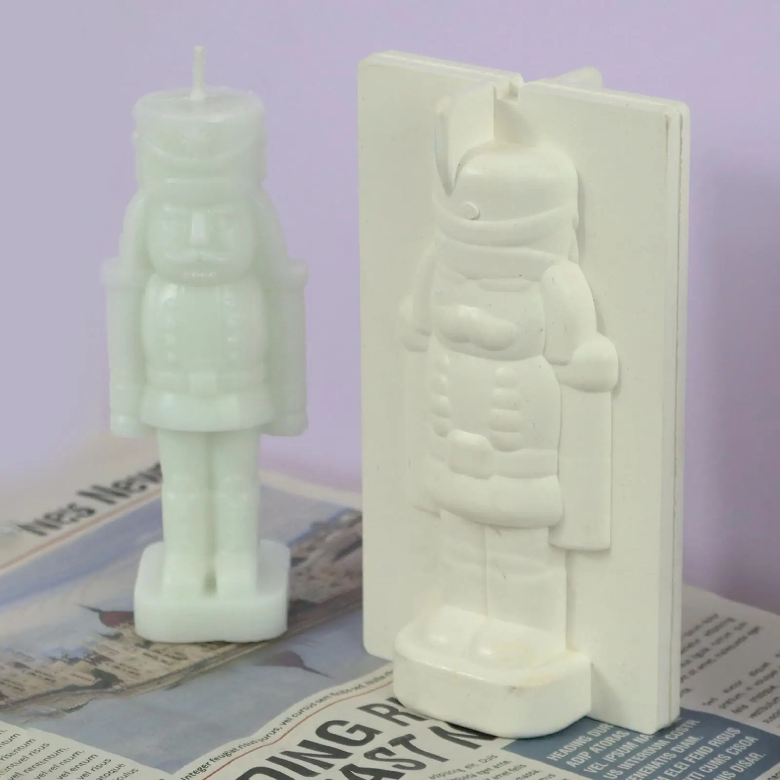 Durable 3D Nutcracker Walnut Soldier Candle Mould Perfume Candles Making Lotion Bar Silicone Mold Resin Plaster Moulds Handcraft