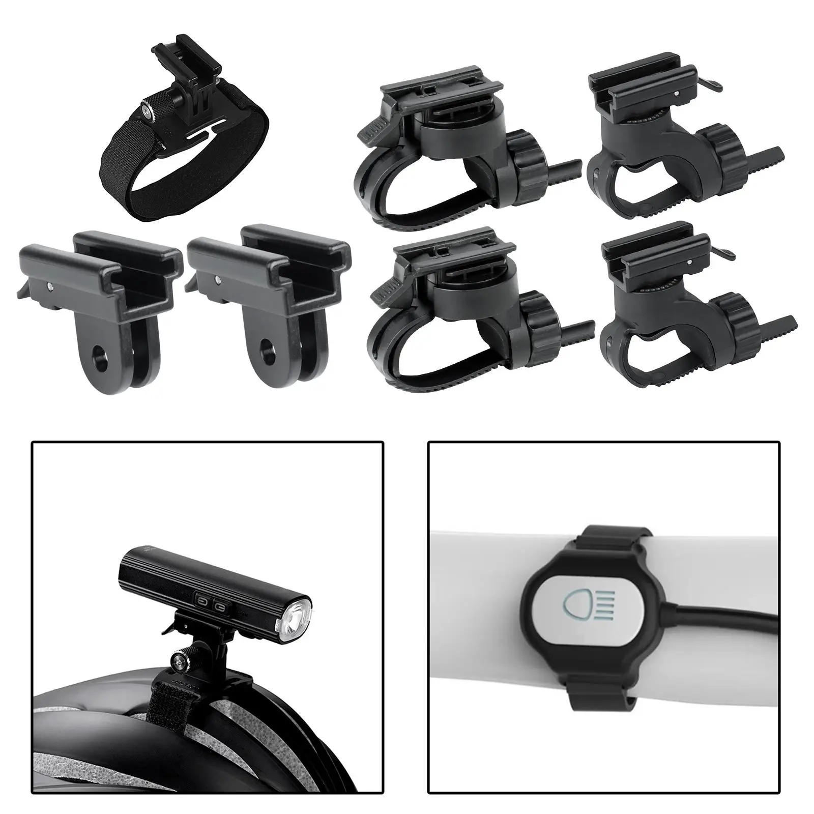 Bike Front Lamp Clip Clamp Headlight Holder Mounting Adjustable Flashlight Mount Stand for 7-43mm Handlebar Extension Universal