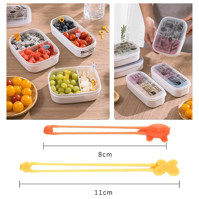 Lunch Bento Box Accessories Fruit Food Picks Silicone Cups Lunch Box  Dividers and Multi-Purpose Silicone Wrap Bands for Kids - AliExpress