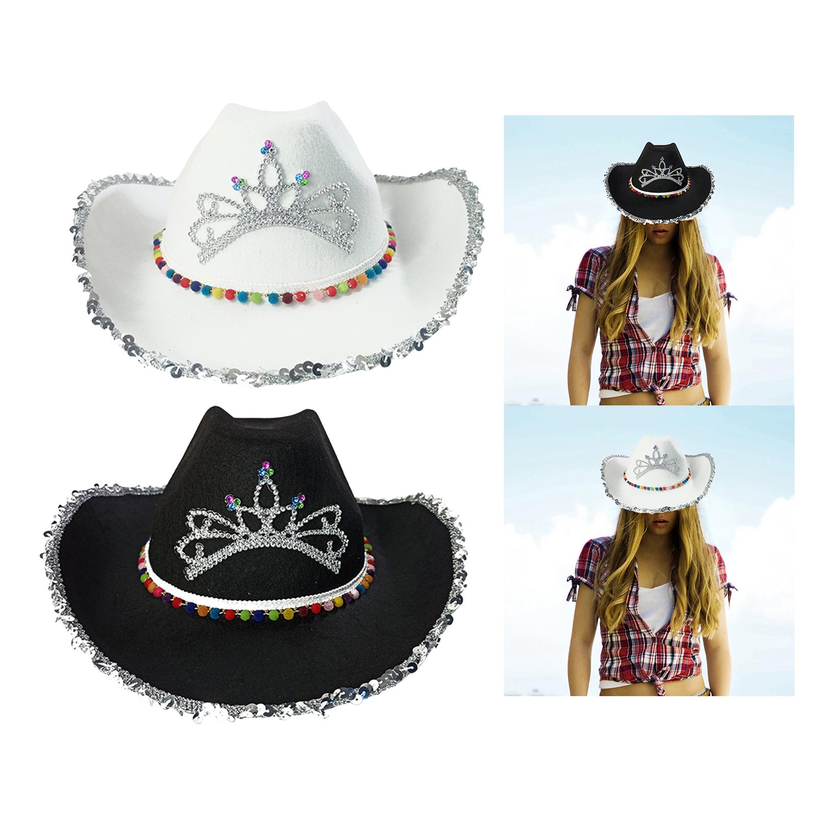 Fashion Western Cowboy Size Fits Most Wide Brim Party Favors Fancy Dress for Party Ladies Birthday Teens Holiday