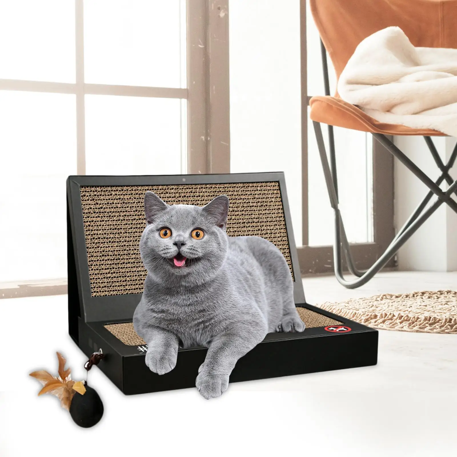 Cat Scratching Board Prevents Furniture Damage Interactive Toy Cat Scratcher Cardboard for Small Medium Large Cats Pet Supplies