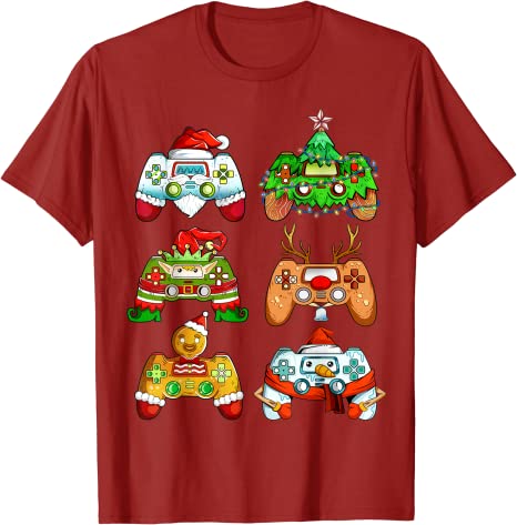 Weihnachten Santa Elf Gaming Controller Schneemann Jungen Kinder Gamer T-Shirt Geschenke spielen Videospiel Urlaub T-Shirt Weihnachten Urlaub y2k Tops – Detail 11