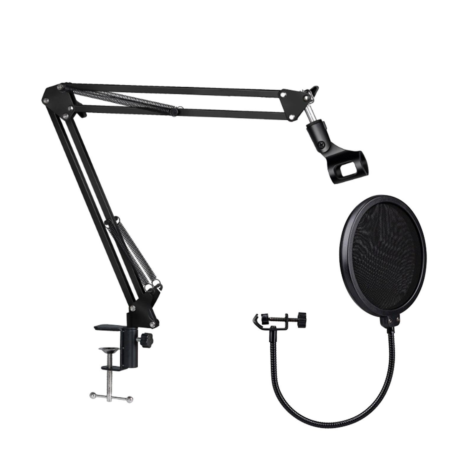 Microphone Stand Kit NB35 Scissor Arm with Microphone Clip Professional Recording Equipment Clip Holder for Condenser Microphone