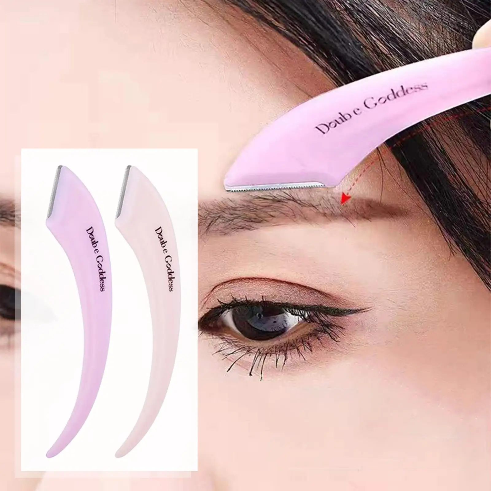 Eyebrow   Stainless Steel  Portable Eyebrow Repair Devices with Cover Eyebrow Trimming Eye Brow  unisex adult