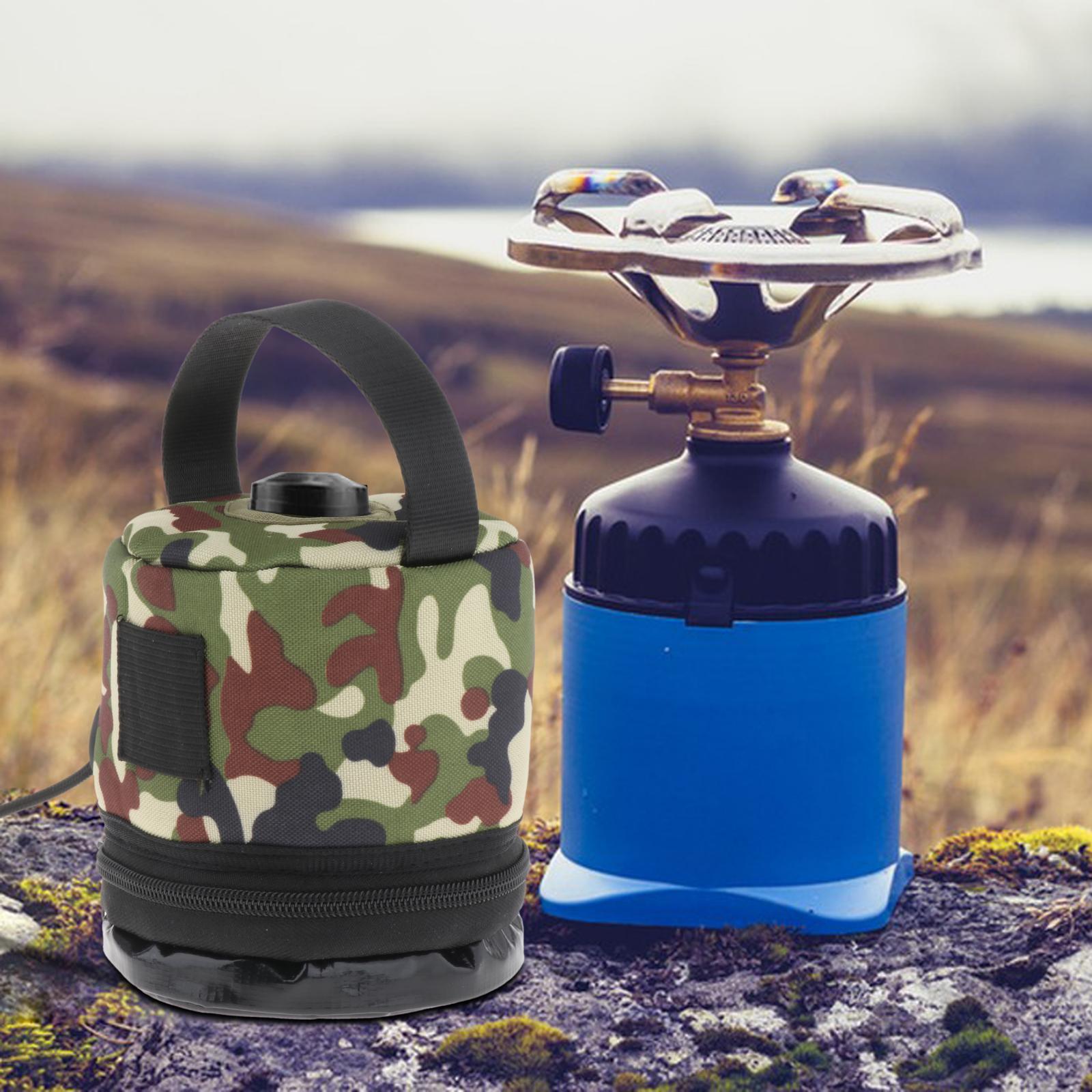 Camping Gas Canister Cover USB Heated Cooking Gas Tank Protector Fuel Cylinder Cover Carry Bag for Hiking Supplies BBQ Picnic