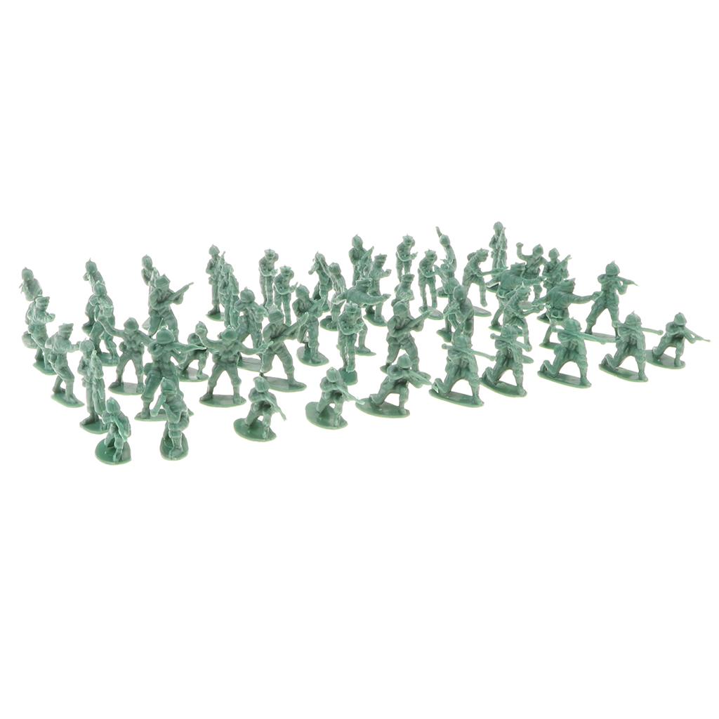 Pack of 100pcs Mini Army Base Set Accessory - 2cm Toy Soldiers Figurine Model Kids Collection -Army Green