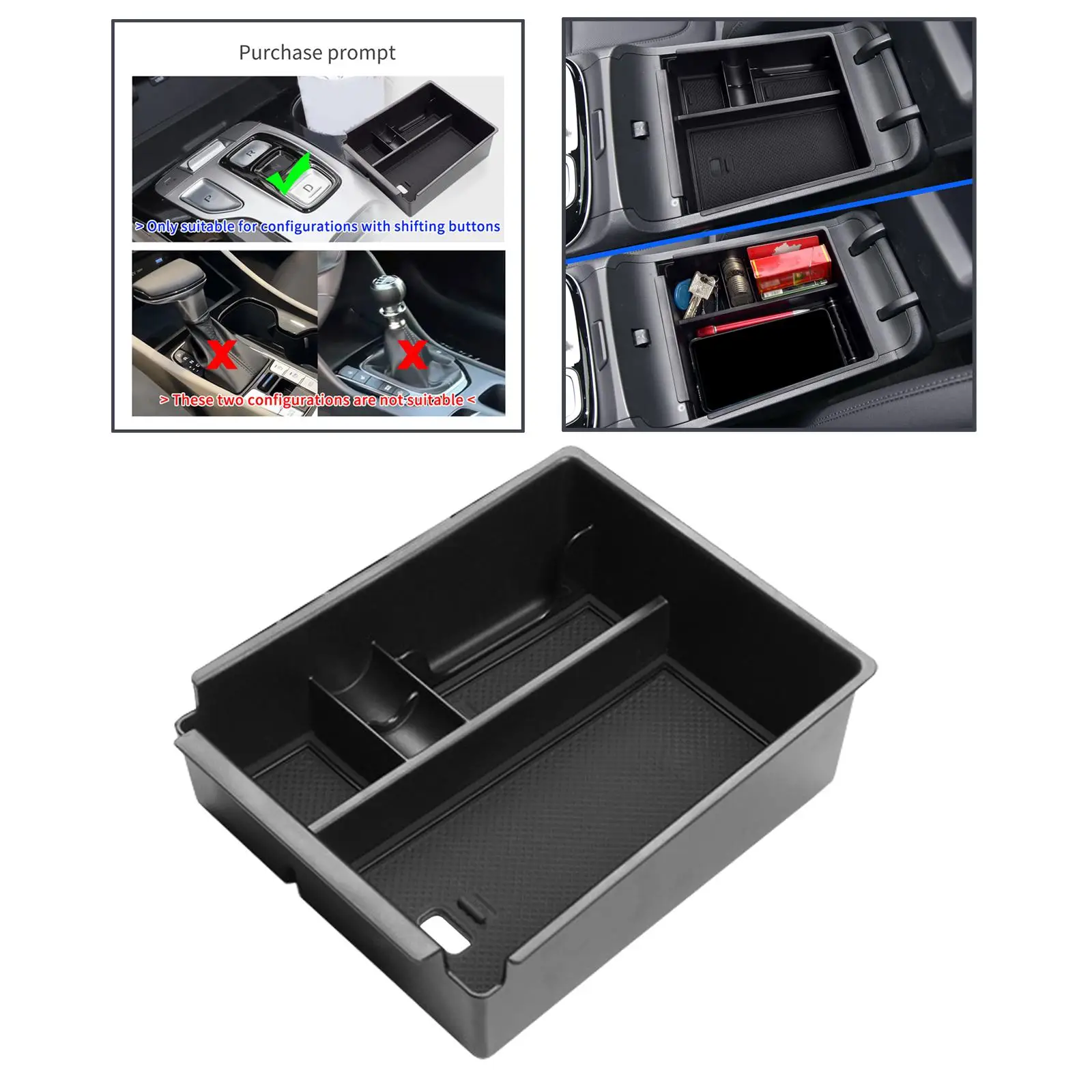 Car Center Console Organizer Collection of Documents Glasses Coin Armrest Storage Box Drawer Tray Fit for Hyundai Tucson NX4