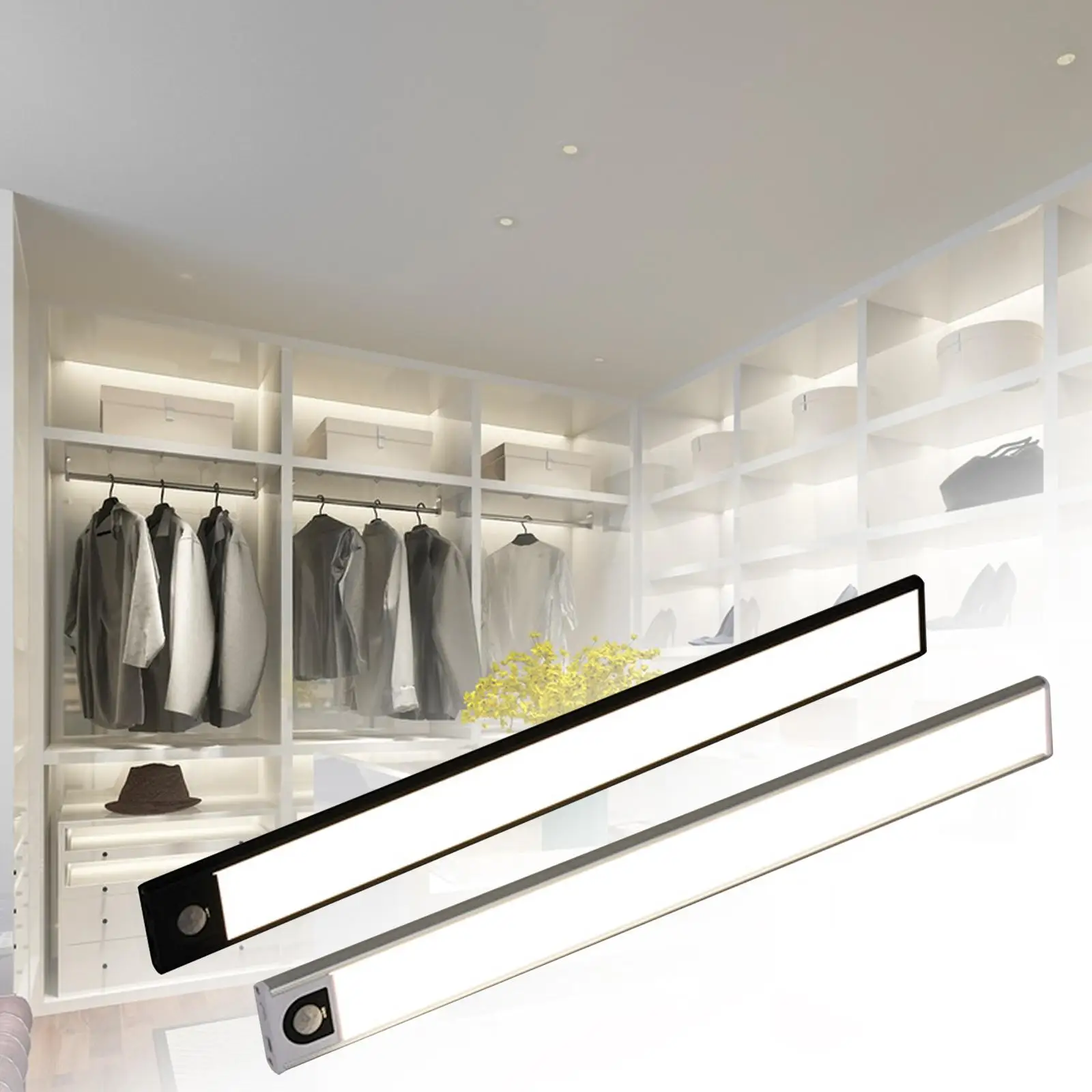 Motion Sensor Light Bar Soft USB Rechargeable LED Night Lighting for Workshops Cabinet