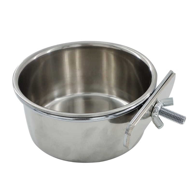 Title 3, Stainless Steel Cup Birds Foods Dish Water Cage...