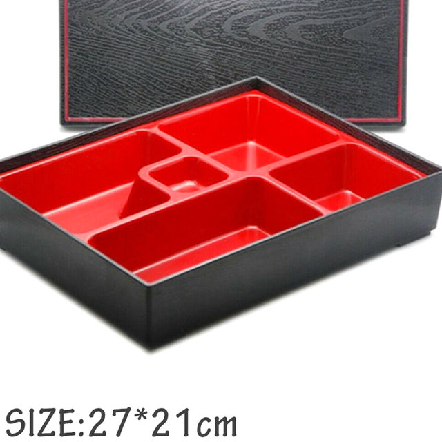 Yanco CR-610 Black & Red 5 SUSHI COMPARTMENT / BENTO BOX, Melamine, Ma —  Nishi Enterprise Inc