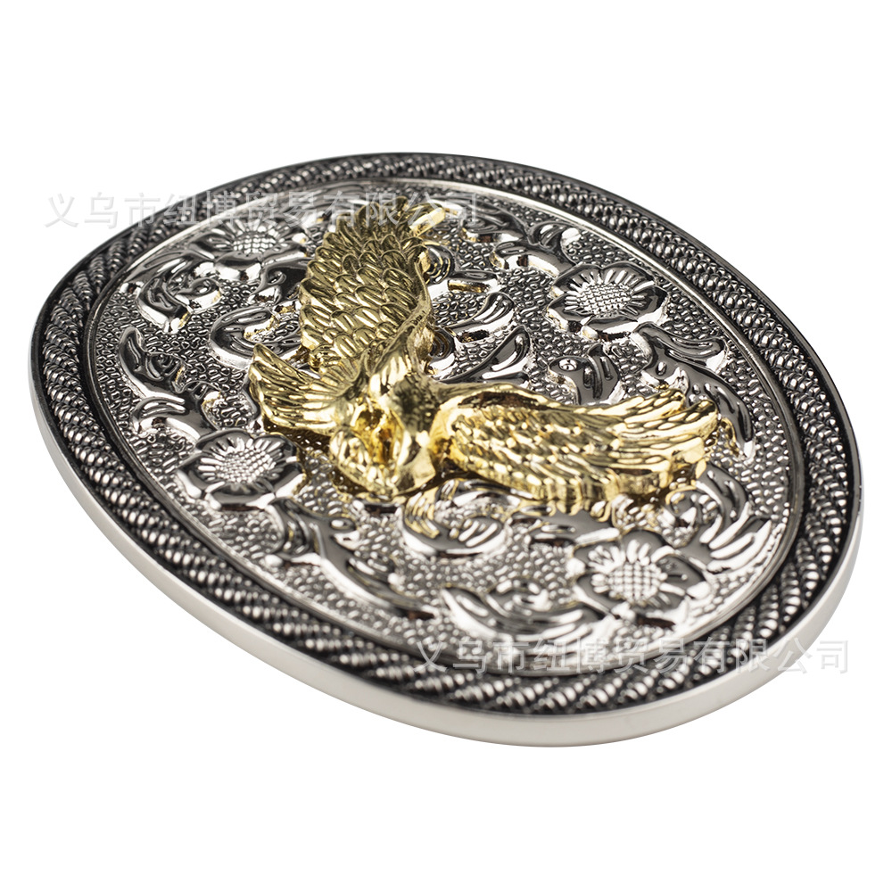 Western Gürtels chnalle Cowboy-Stil Tier druck Cowhead Muster weiß köpfigen Adler – Detail 5