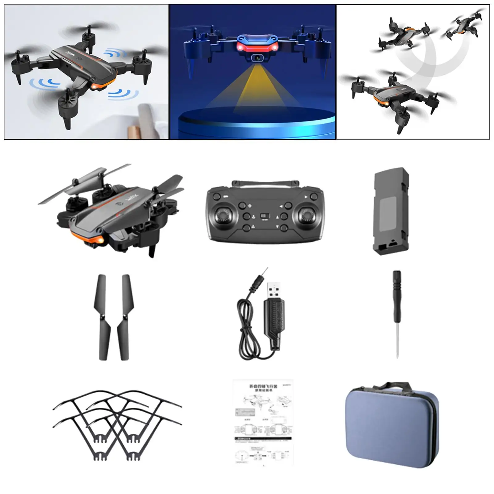 RC Drones Quadcopter 4K Obstacle Avoidance Airplane Model Gesture Control