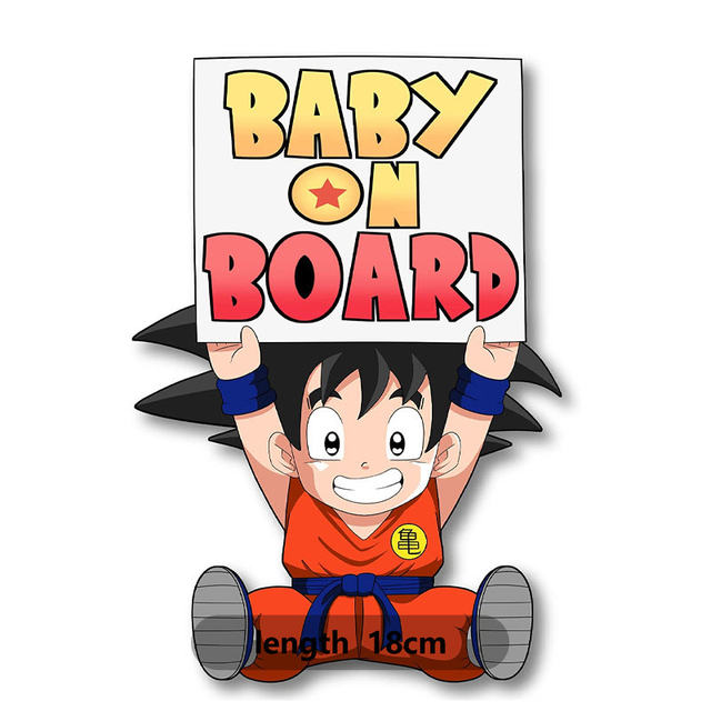 Criativo adesivo de carro bebê a bordo decalques para dragonball goku  desenho animado estilo do carro jdm auto acessórios vinil, 15cm - AliExpress