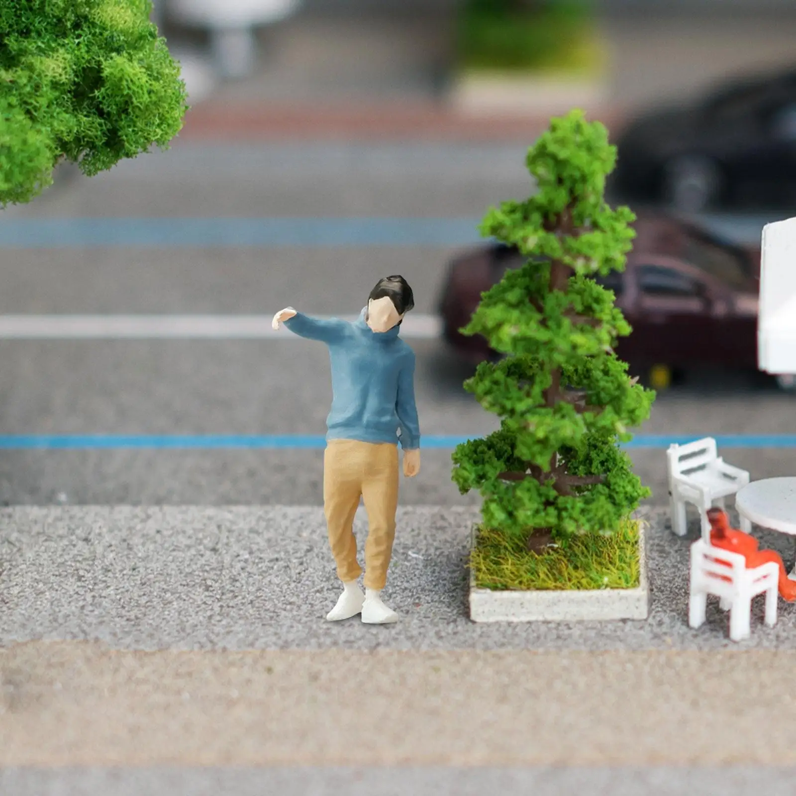 1/64 Resin Model Street Figure for Micro Landscapes Photography Props Decor
