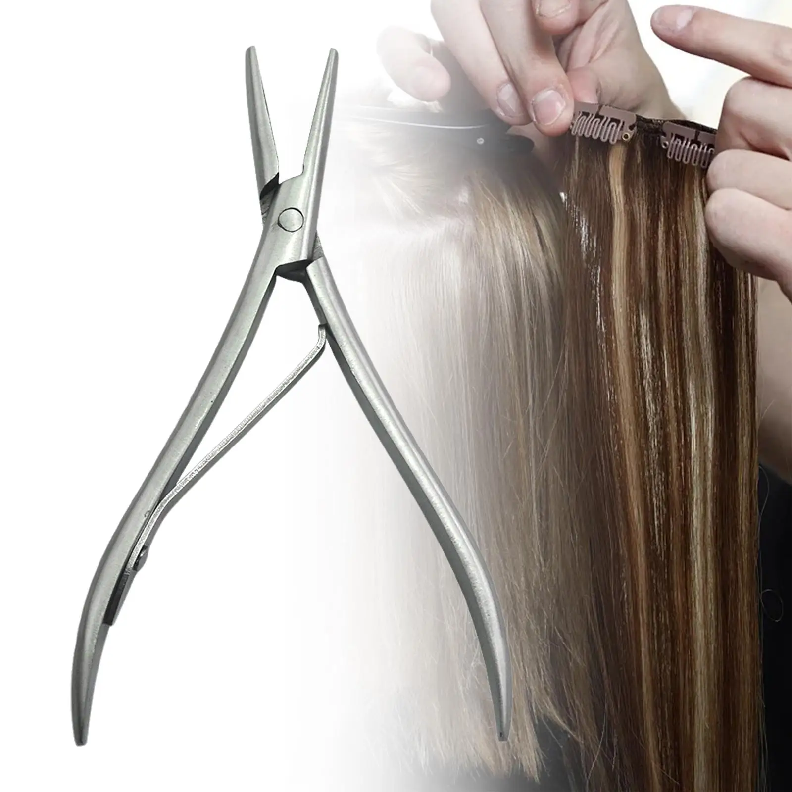 Hair Extension Pliers Micro Link Ring Bead Closer Tool Flat Shape Hair Loop & Styling Tool Clamp Tool Pliers for Hair Extension
