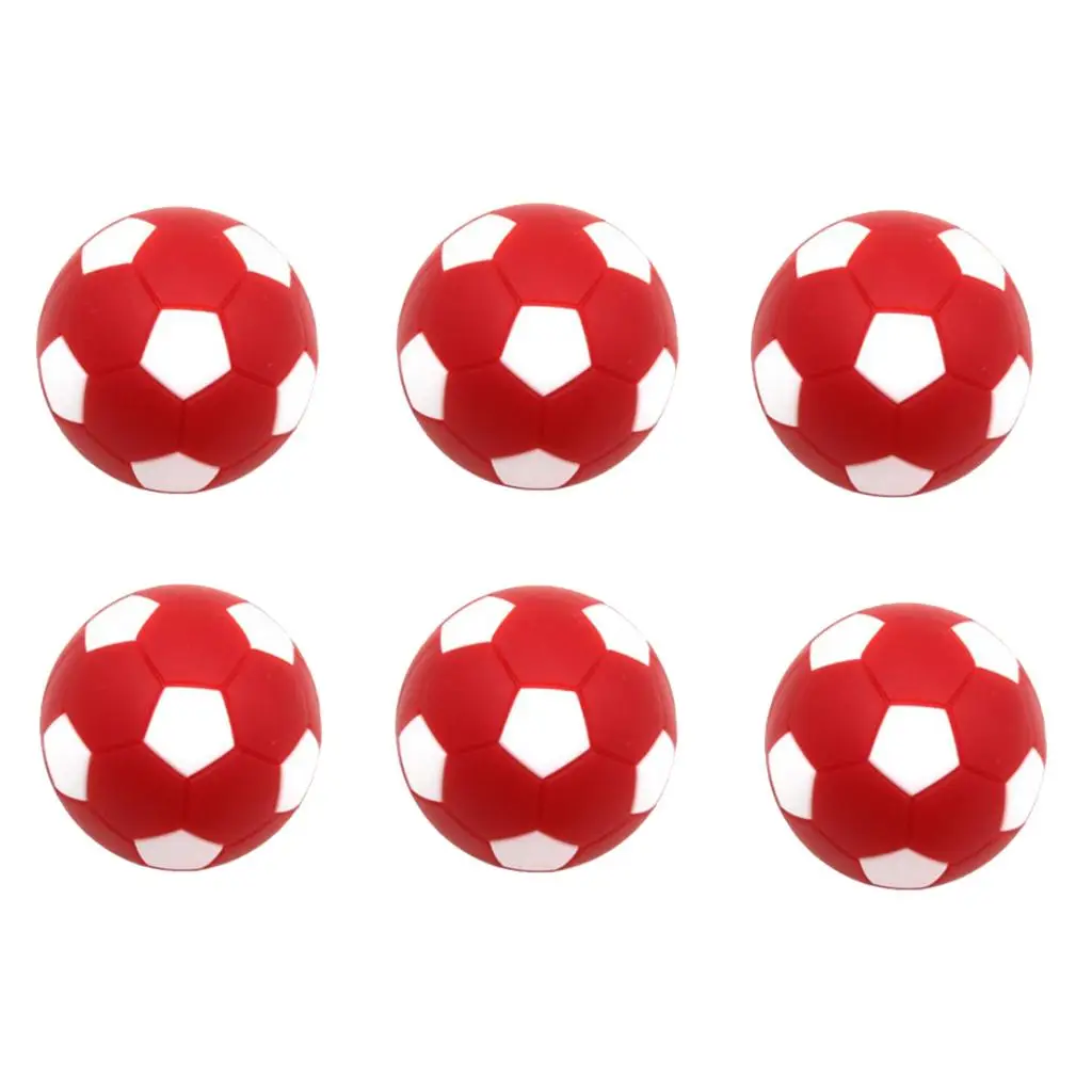 Set of 6 Replacement Plastic Soccer Balls for 32mm Mini Table Soccer Balls