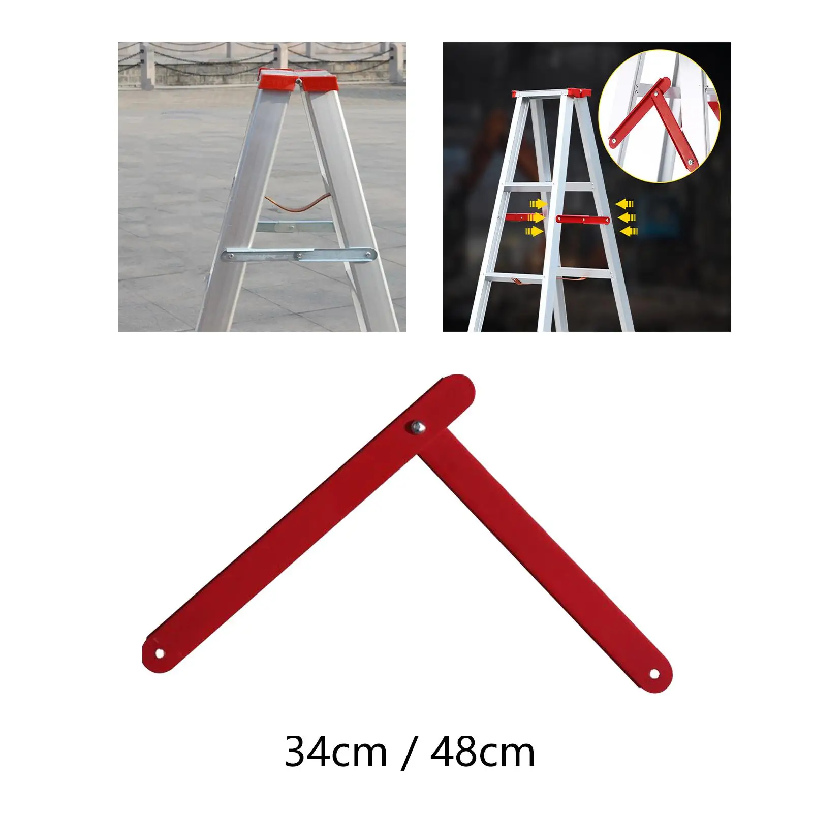 2x Heavy Duty Aluminum Step Ladder Hinge Reinforced Tie Rod Attachment Fixed Support Metal Locator for Folding Step Accessories