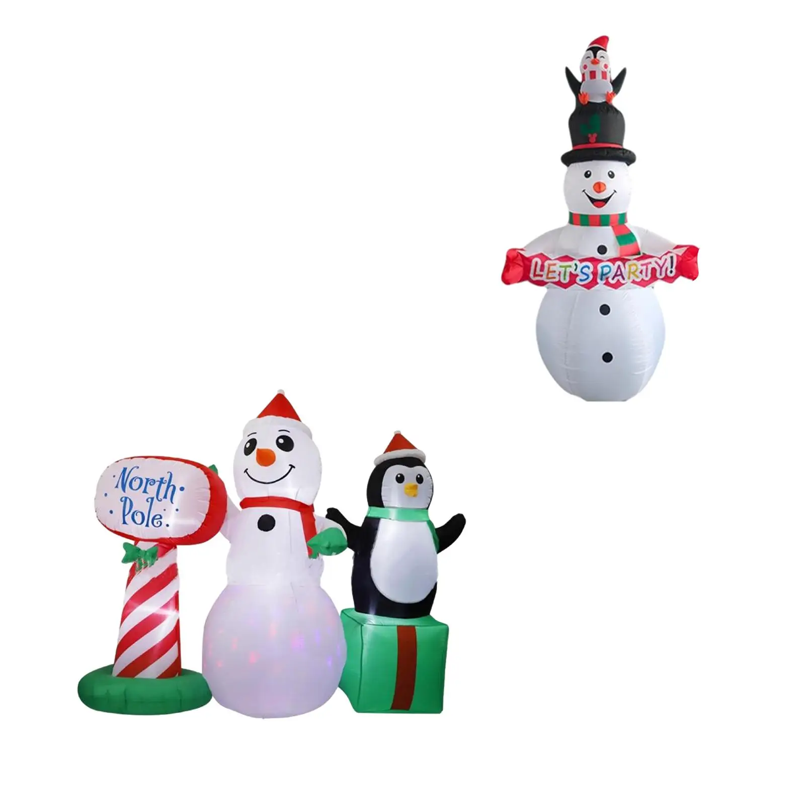 Inflatable Snowman Luminous Large Ornament with LED Lights Christmas Decor Blow up Snow Man for Lawn Winter Xmas Indoor Party
