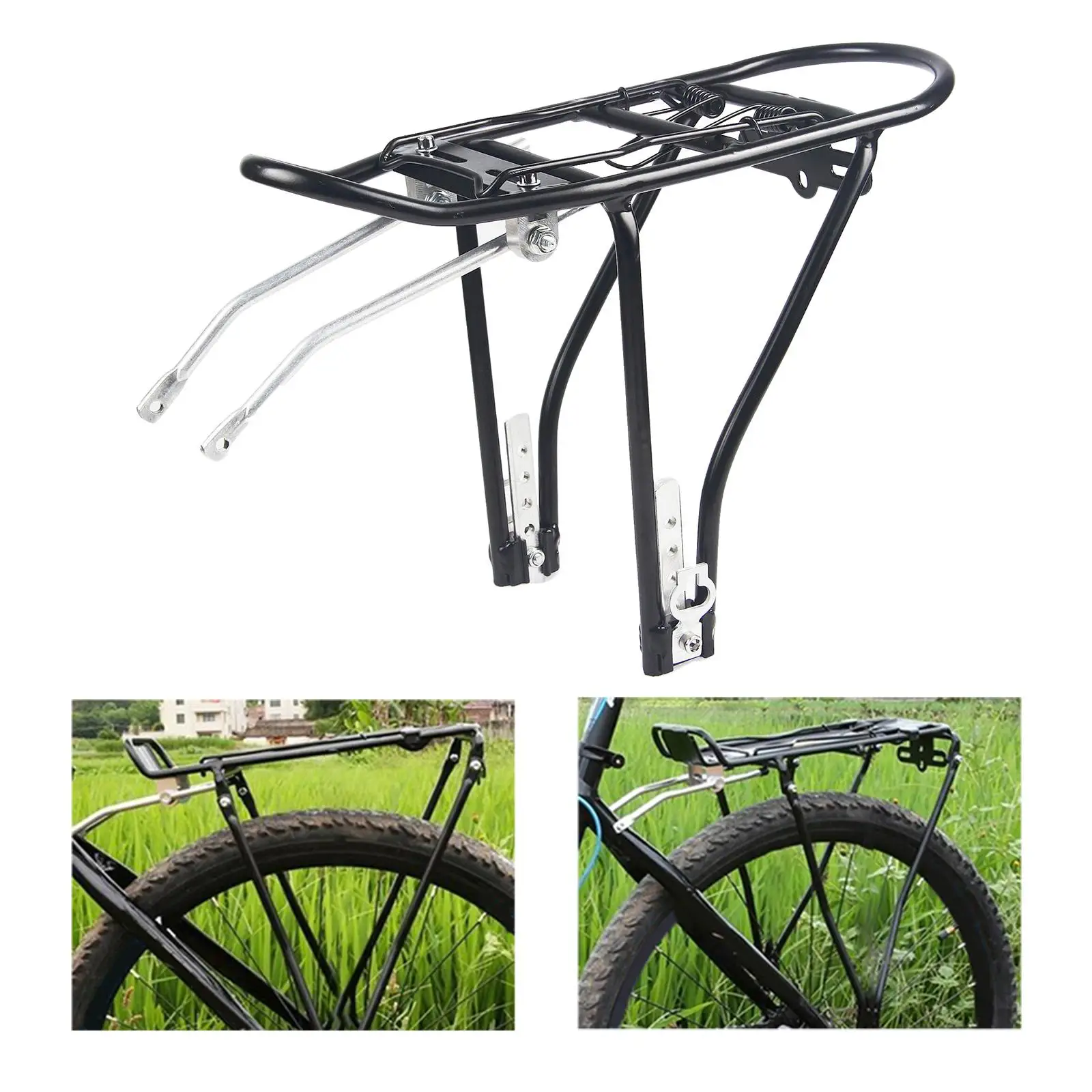 Bicycle Rear Luggage Cargo Rack Panniers Alloy Carrier for Parts Load Limit 88 lbs/40kg Suitable for 14