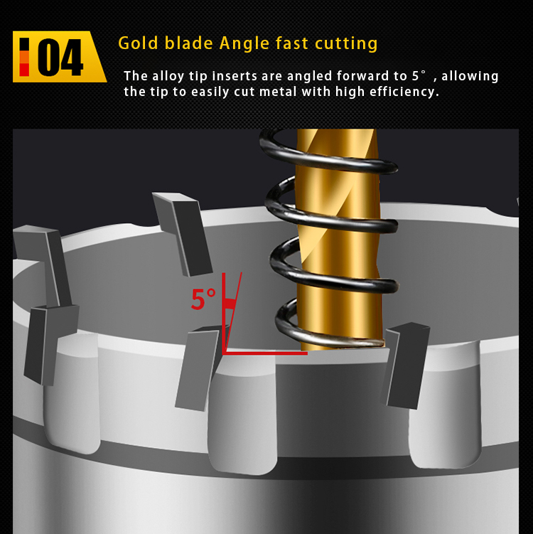 1pc Hole Saw Drill Bit Alloy Carbide Cobalt Steel Cutter Stainless Steel Wood Cutting Iron Metal Core Drill Bit Metal drill bit