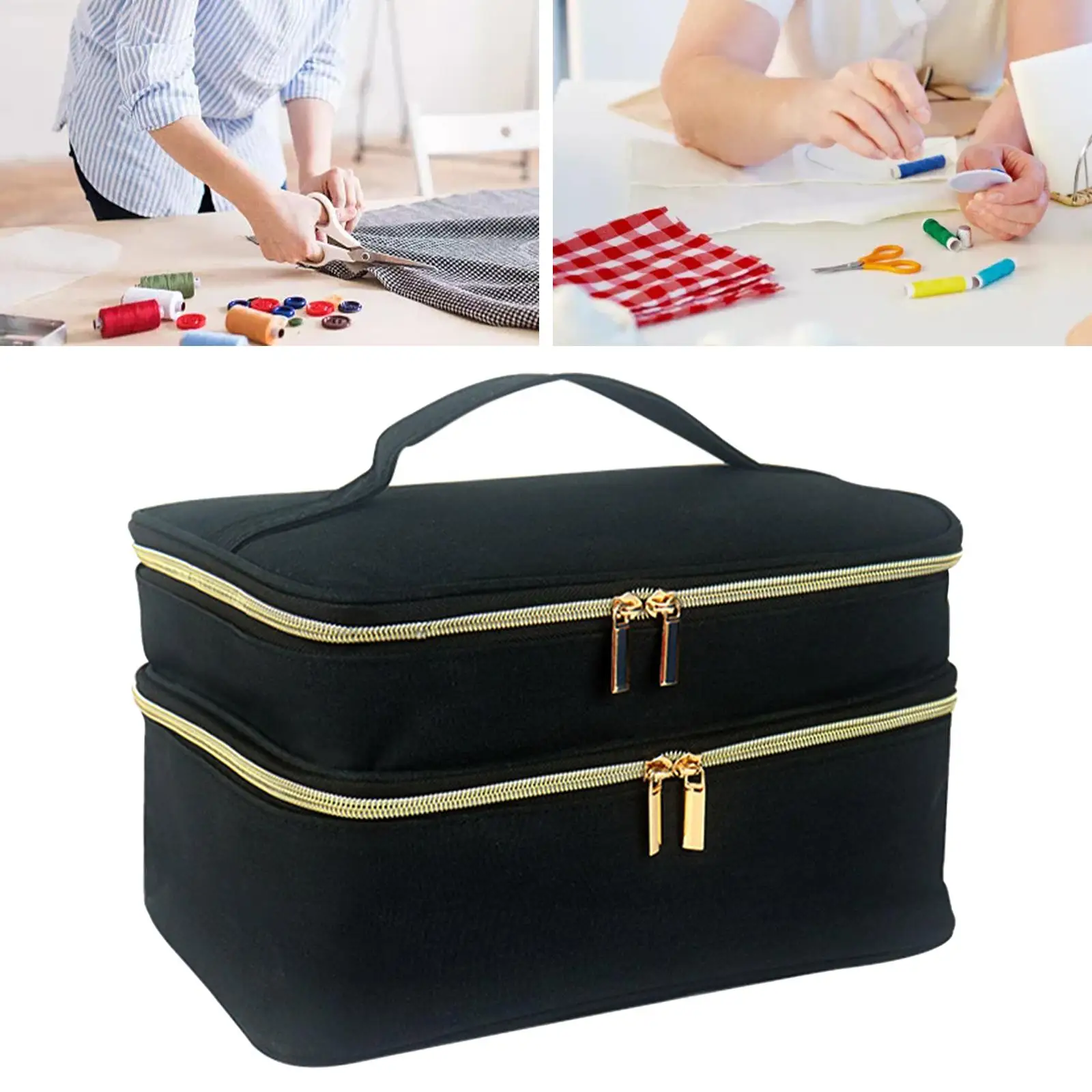 Sewing Accessories Storage Box Multipurpose Pouches Compartments for Scissors Office
