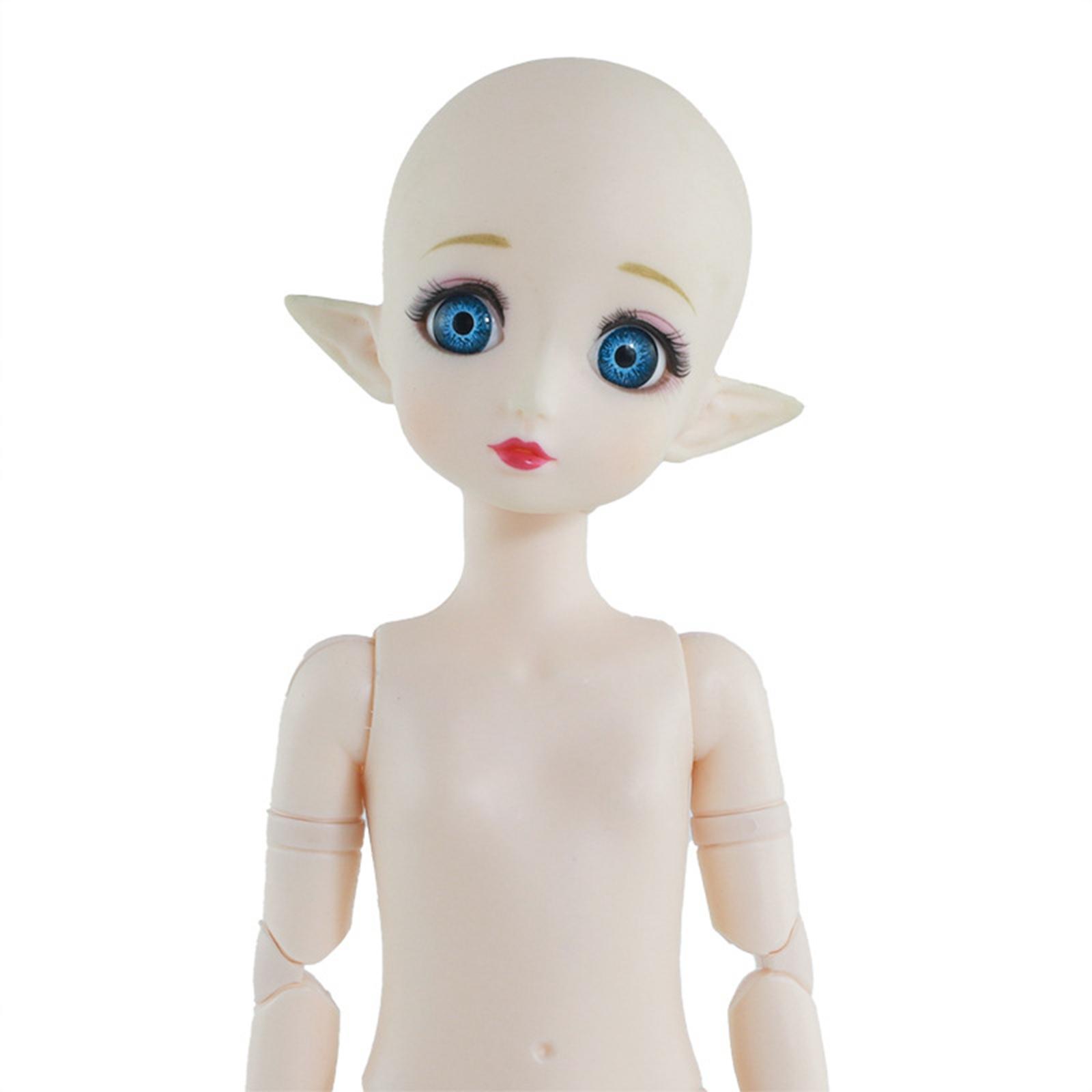 12inch BJD Doll Head Flexible with Eyes Parts for Replacements Accessory