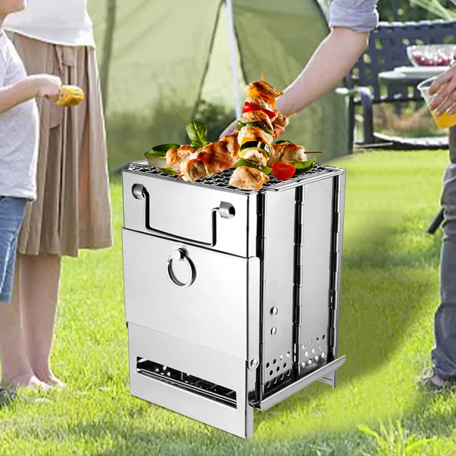 Foldable Grill W/ Storage Bag for Backpacking Barbecue