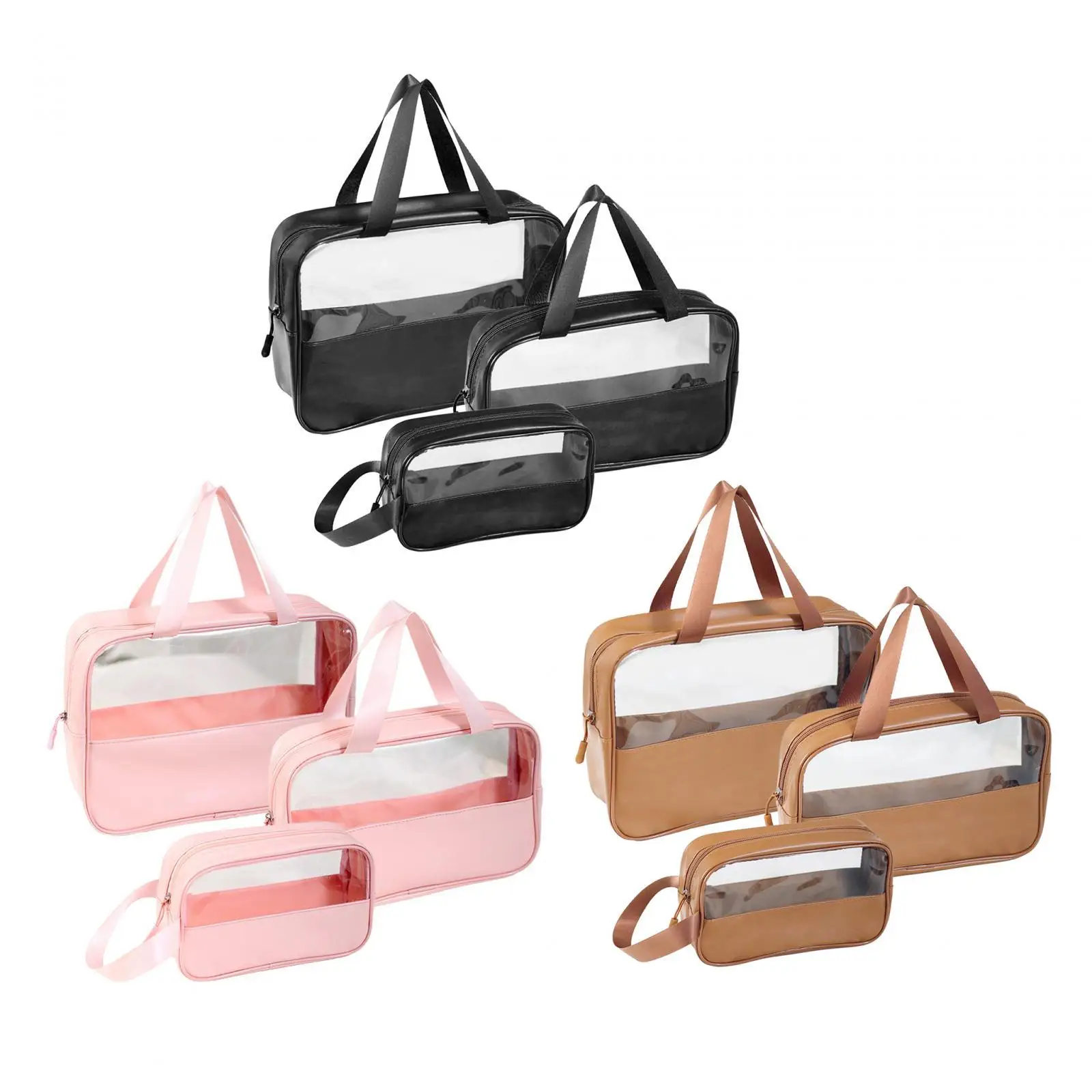 3x Clear Makeup Bag Women Cosmetic Bag Multifunction Cosmetic Organizer Clear Travel Bags for Toiletries Toiletry Bag Bag