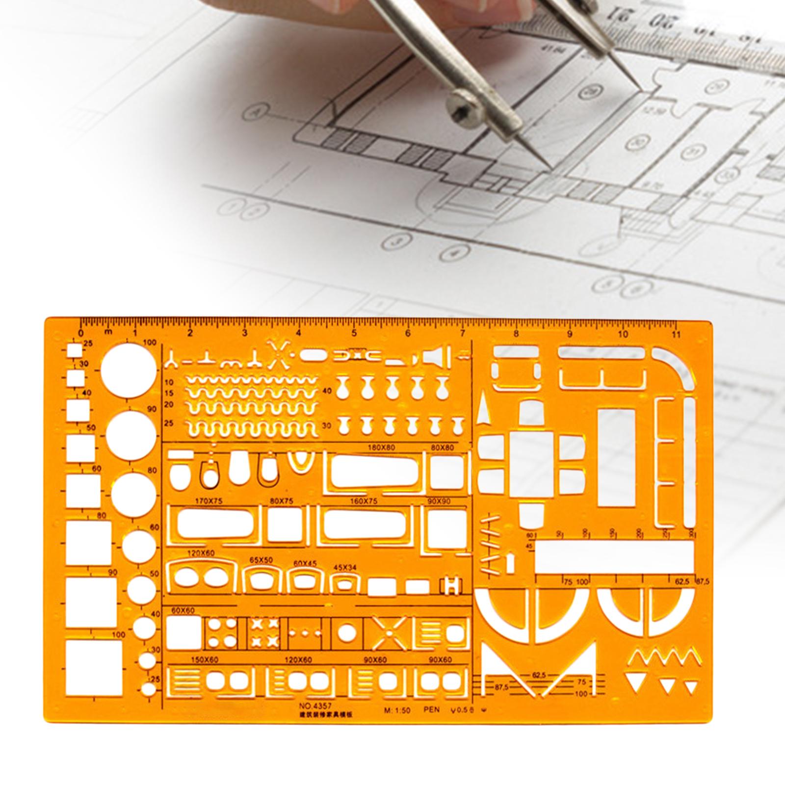 Шаблоны трафаретная линейка инструменты для черчения архитектурный дизайн  интерьера здания | AliExpress