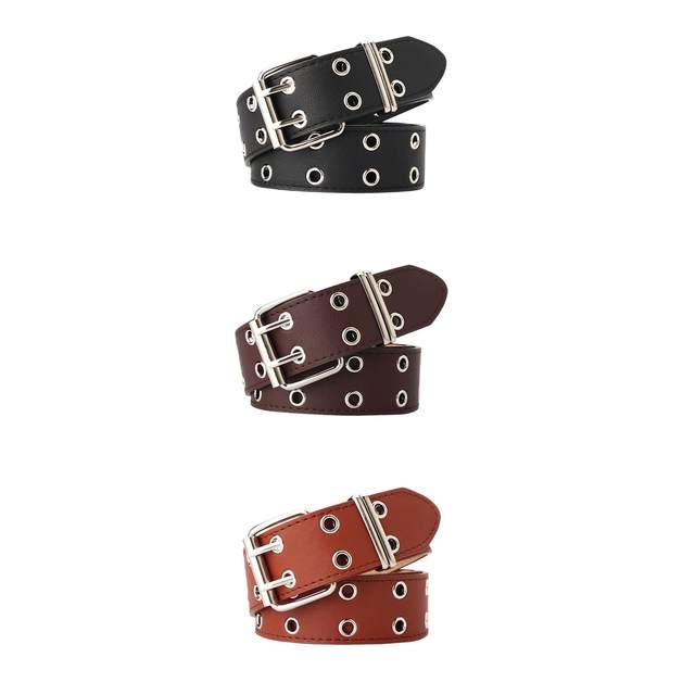 Premium Double Row Grommet Belt 2 Hole Pick Canvas Web Stud
