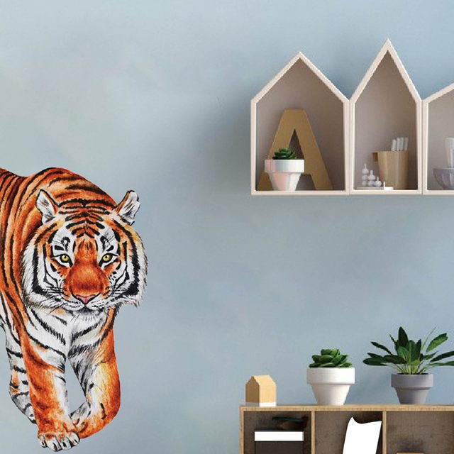 2pcs 3D Tigre Quebrando A Decoração Da Parede, Adesivo Removível De PVC  Auto-adesivo Adequado Para Decoração De Sala De Estar E Quarto Pintura -  Temu Portugal