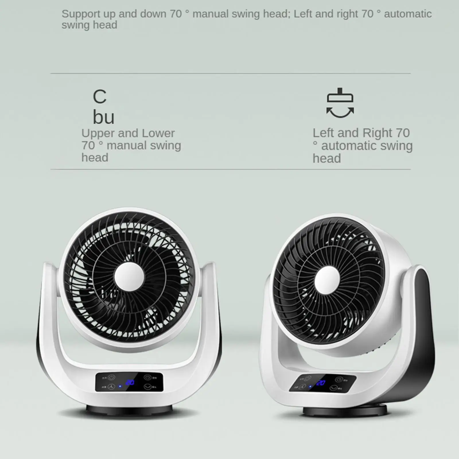Electric Noiseless Desktop Fan, Mini Quiet Floor Air Convection Circulating Cooler, 3 Speeds Adjustable for 