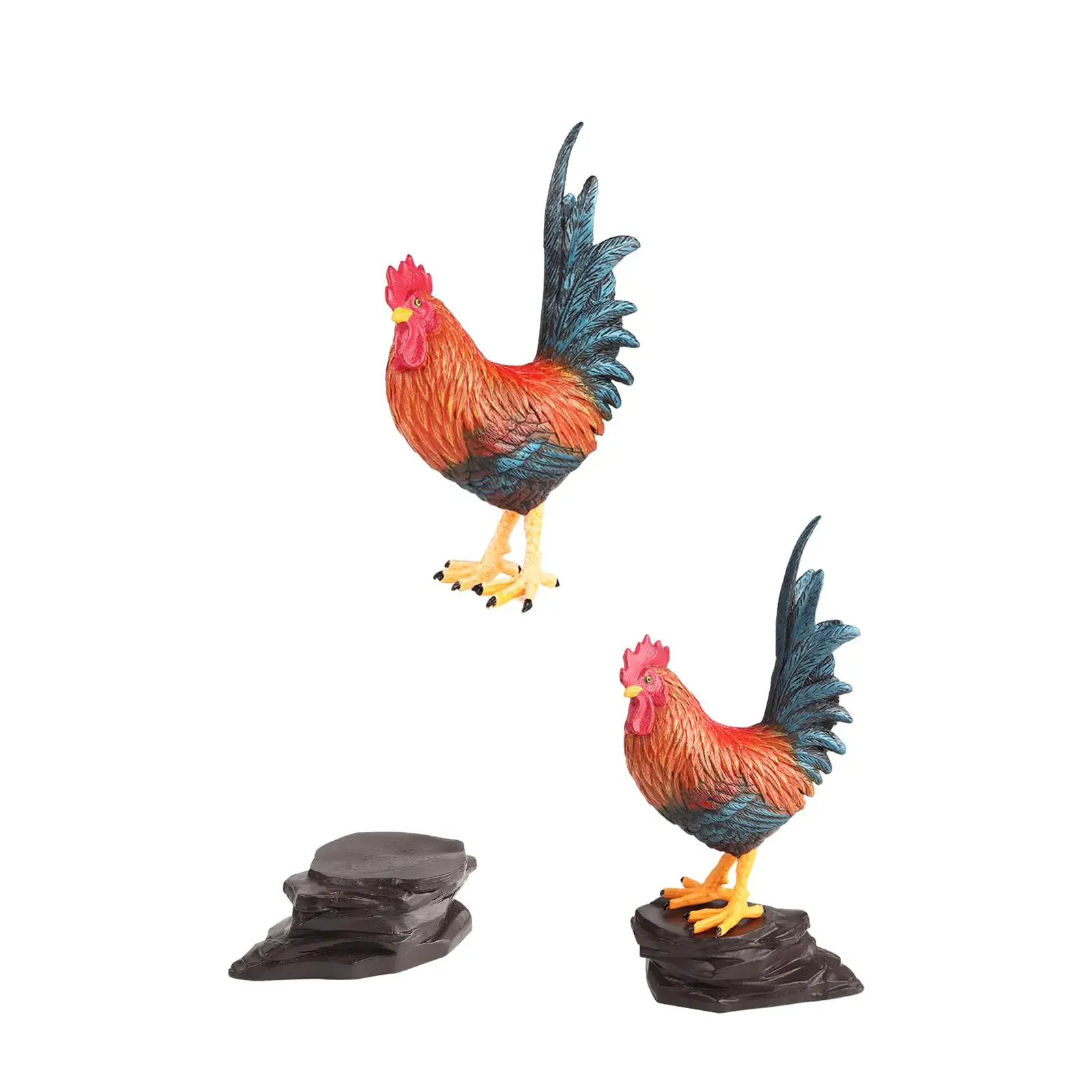 Realistic Rooster Toy Figurine Rooster Statues for Decoration Party Desktop