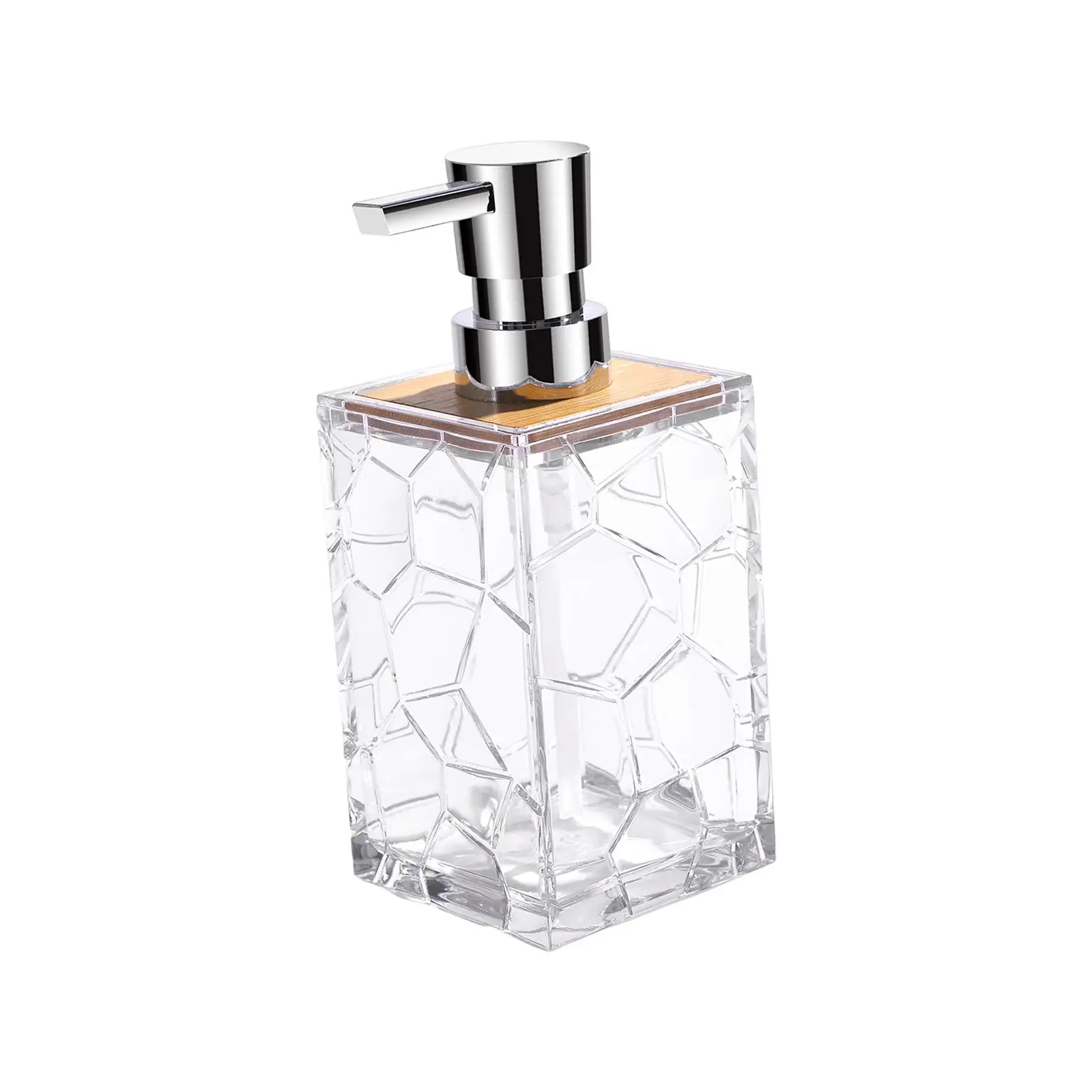 Clear Acrylic Soap Dispenser Multipurpose Containers Refillable Empty Bottle Hand Liquid Pump Bottle for Countertop Hotel Vanity