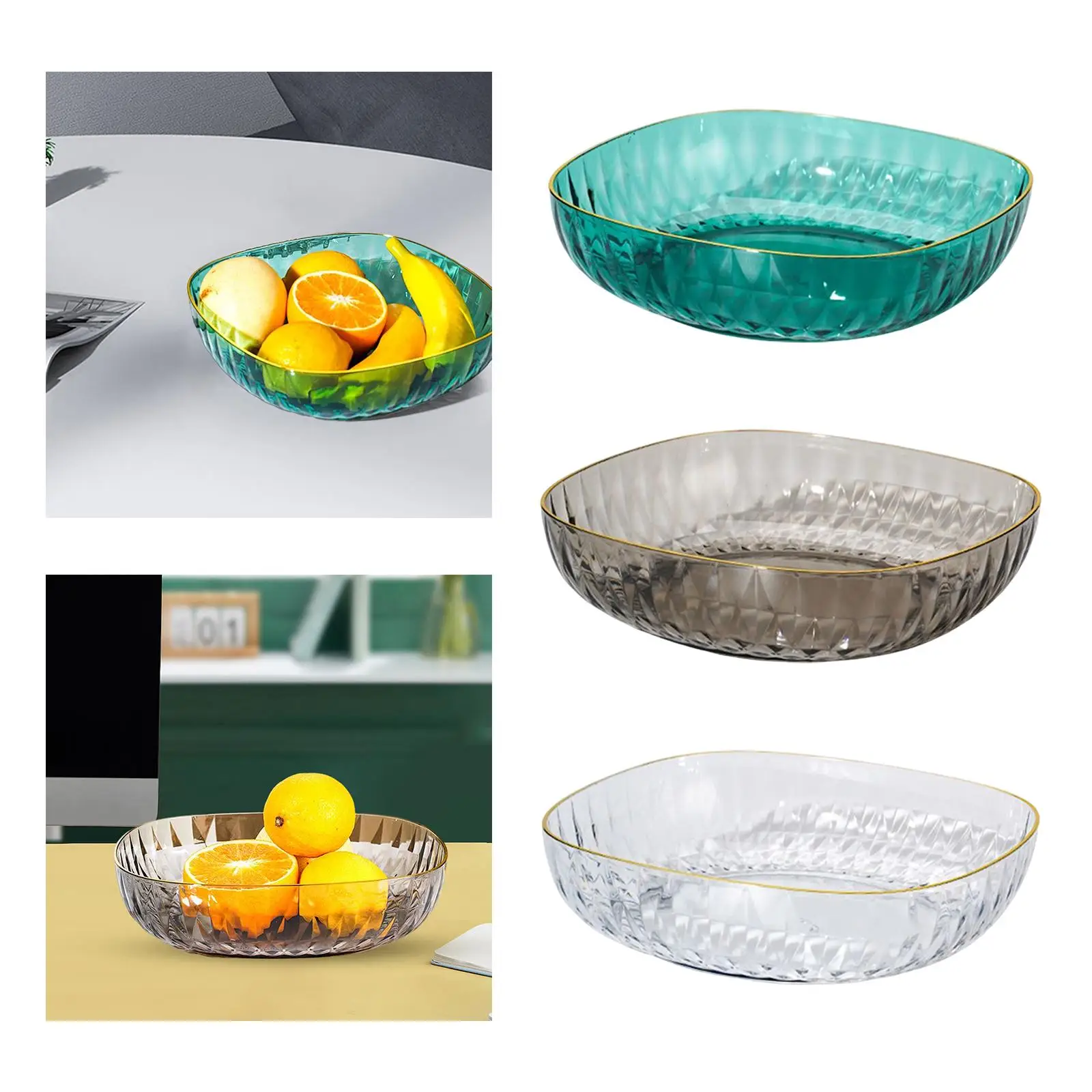 Food Storage Tray Snack Display Tray Reusable Large Capacity Fruit Bowl Decorative Fruit Plate for Office Decorations