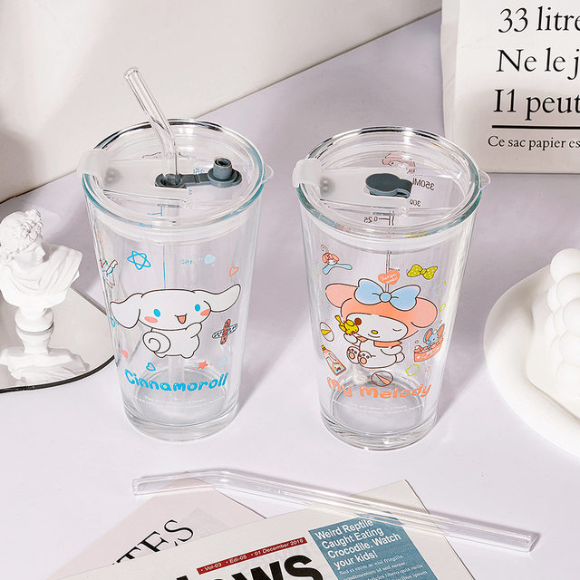 Kawaii Sanrio Milk Glass Cup - Kawaiienvy Kuromi Glass Cup