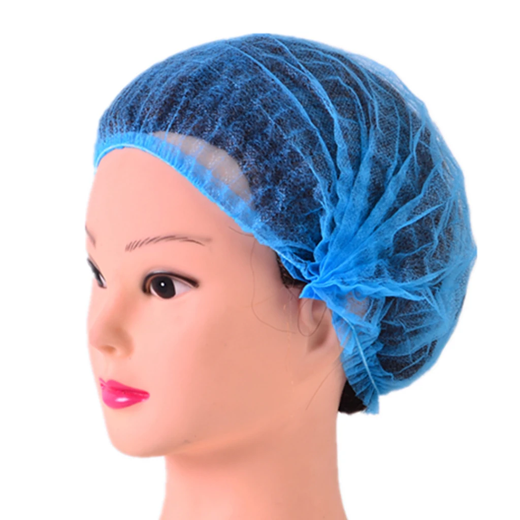 100pcs Disposable Hair Nets Bouffant Caps Dust-proof and Elastic