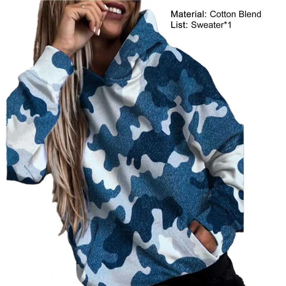 Women Hoodies Casual Warm Personalized Long Sleeve Printing Hooded Sweatshirt Camouflage Hoodie for Daily Wear white hoodie women