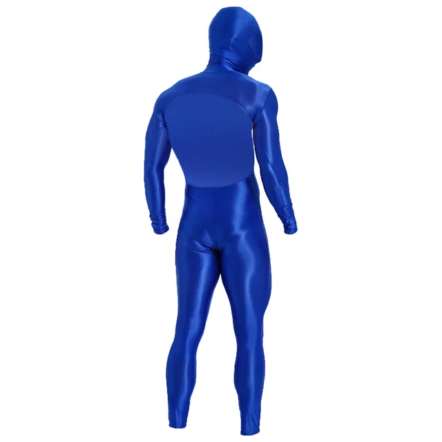 Mens Lingerie One Piece Glossy Full Cover Bodysuit with Hood Body Stocking  with Face Mask Glossy Full Body Tights Costumes - AliExpress