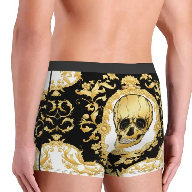 Boxer Briefs Underwear Men's White Baroque Animal Gold Baroque at