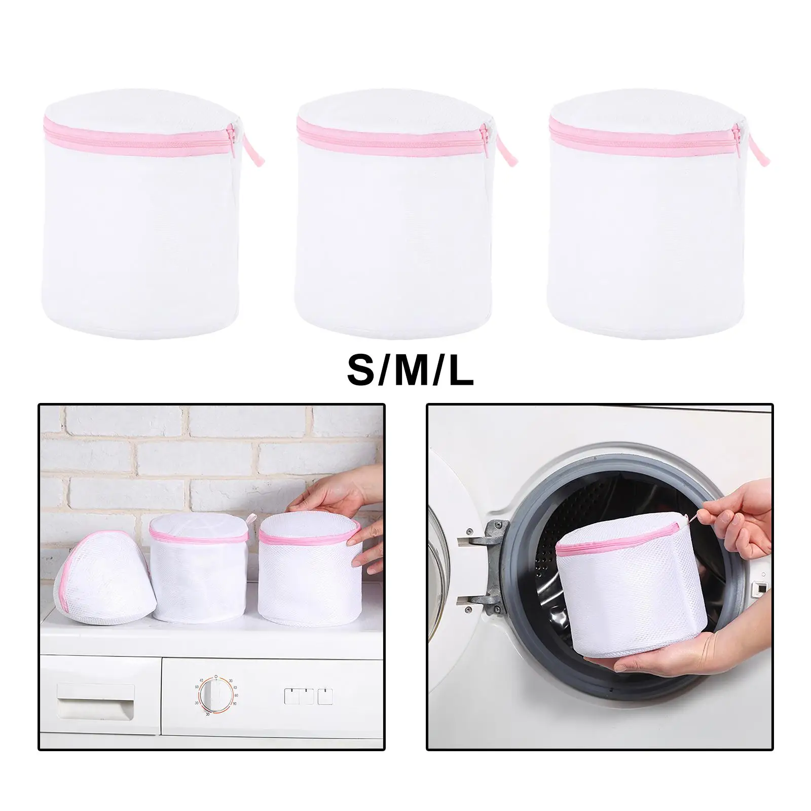 3 Pieces Wash Bag Clothes Organizer Socks Mesh Laundry Net Bags for Stocking