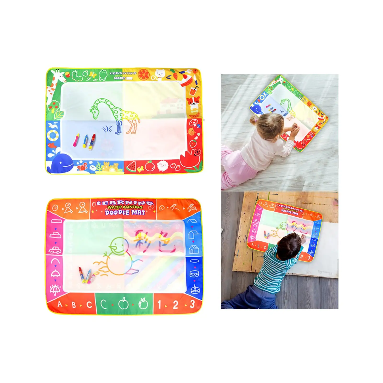 Doodle Mat Learning Toy Reusable No Mess 40x28 inch Water Drawing Mat Coloring Pad for Educational Toy Travel Chriatmas Present