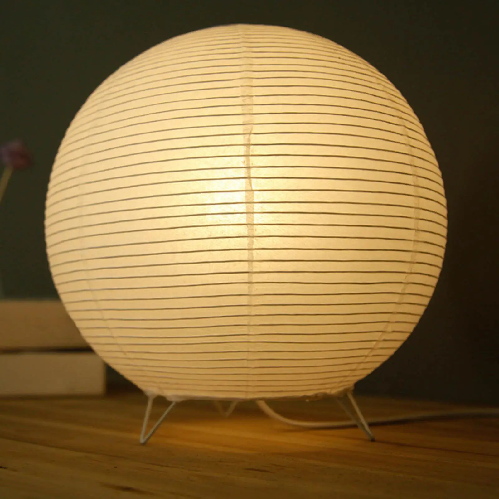 Paper Lantern Table Lamp Decorative Desk Light for Bedroom Bedside Living Room Decoration